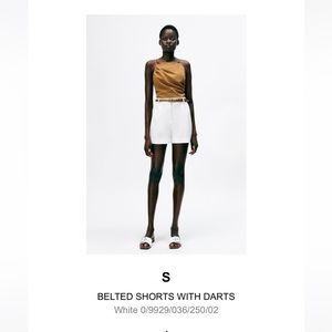 High waisted Zara white shorts with belt included